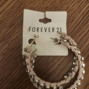 Forever 21 Pink and Gold Embellished Earrings